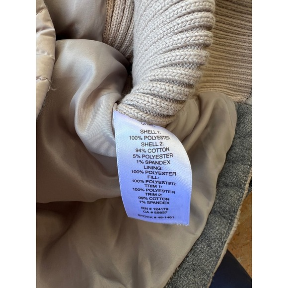 Johnston & Murphy Quilted Knit Zip Vest Women's Size S Beige Gray Puffer - Picture 8 of 8